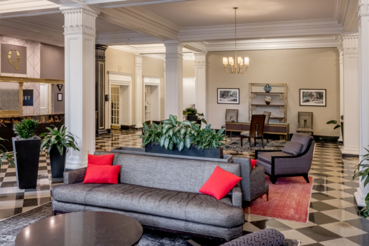 a room with couches and chairs