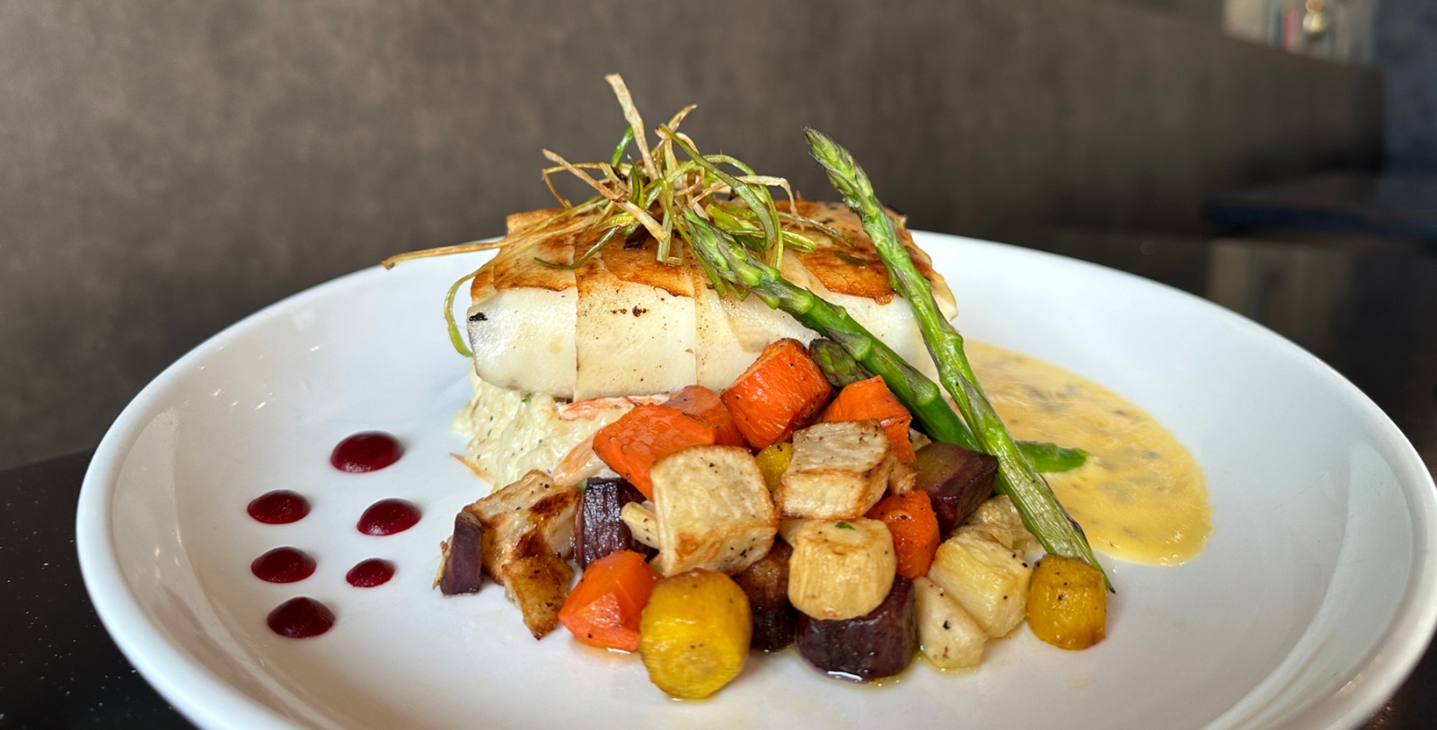 a plate of food on a table