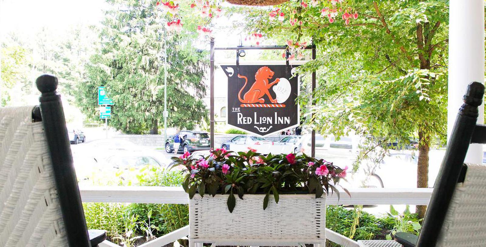 a sign on a porch