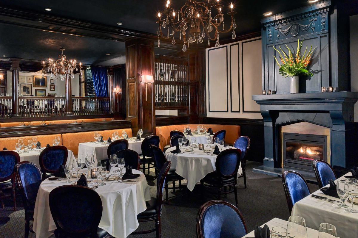 a restaurant with tables and chairs