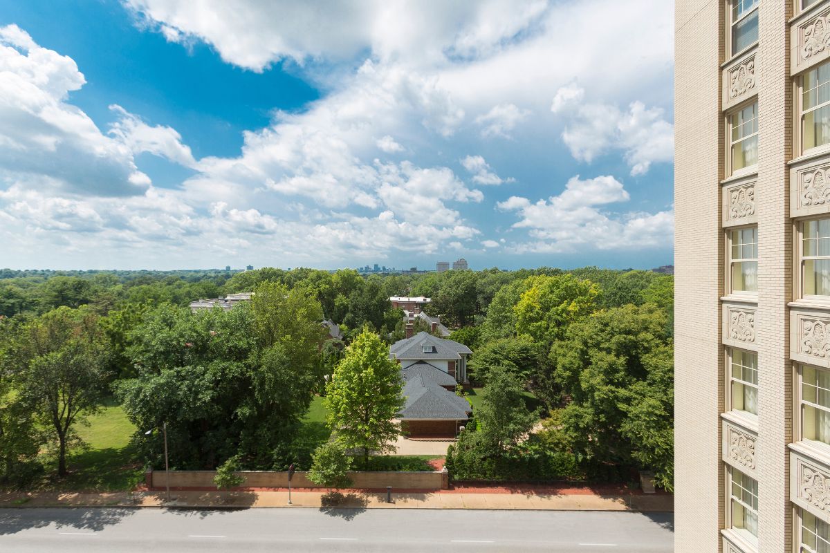 a view of a neighborhood from a high angle