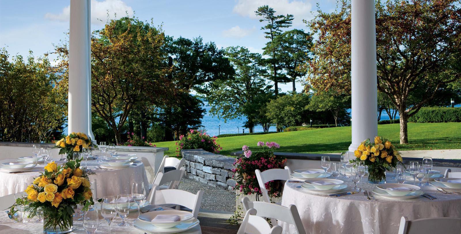 a table set for a wedding reception