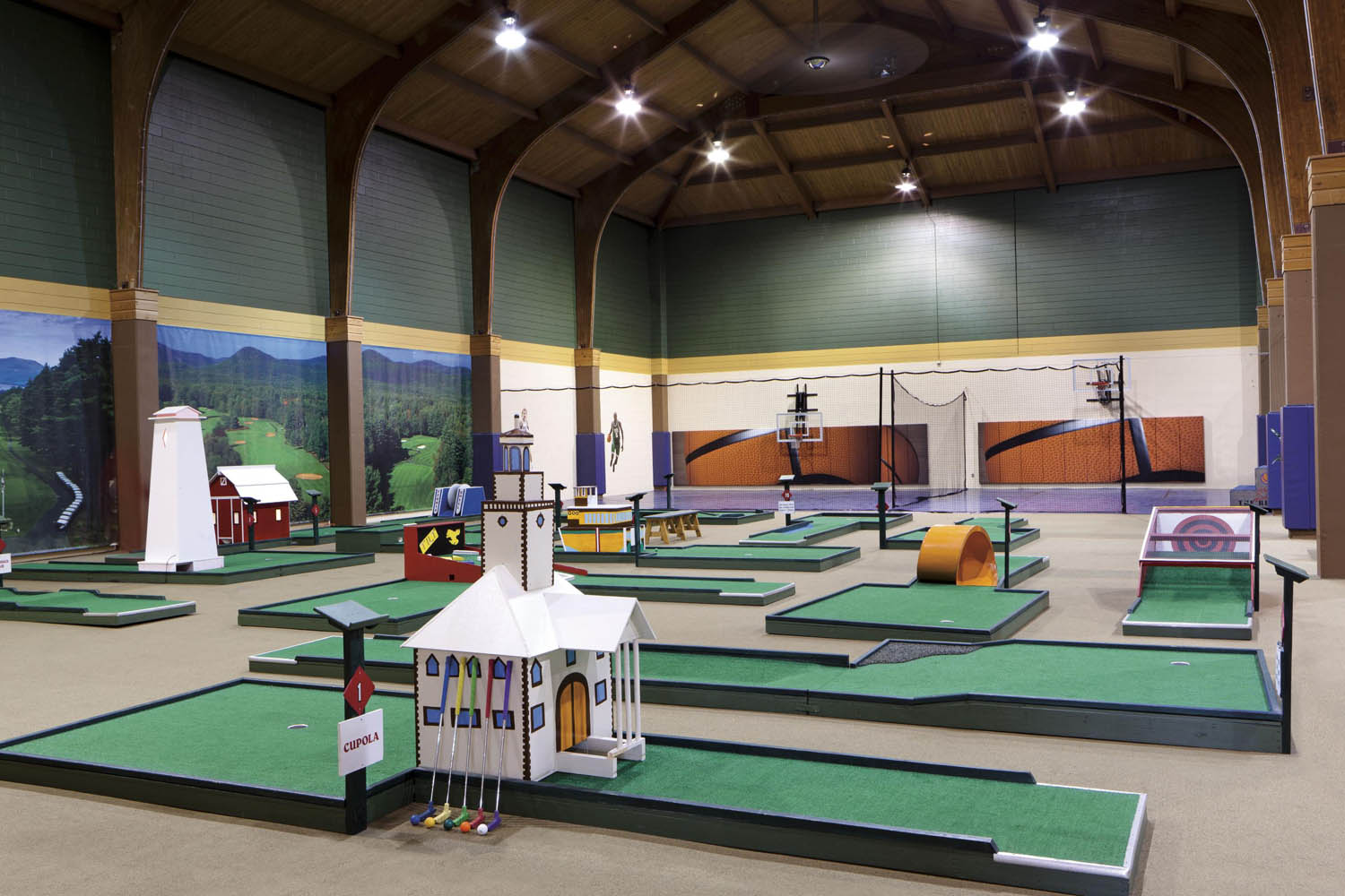 a indoor mini golf course