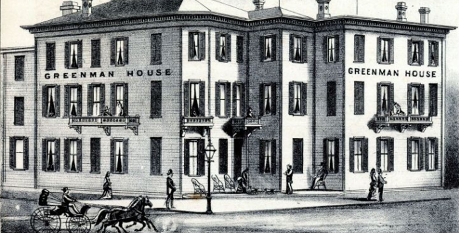 a black and white drawing of a building