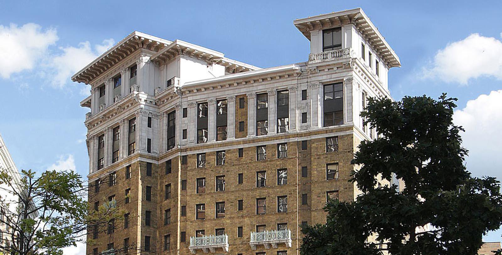 a building with many windows