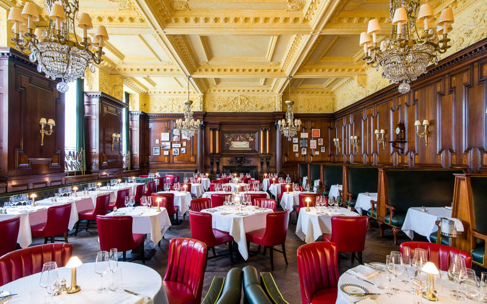 a room with tables and chairs