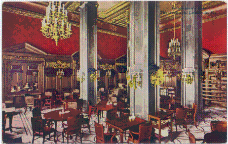 a room with tables and chairs