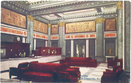 a room with red couches and a white floor