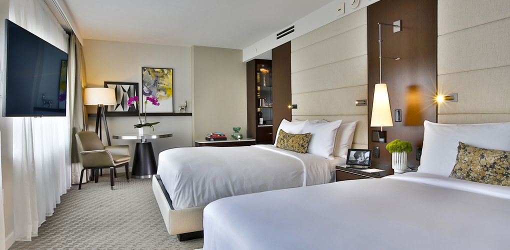 a room with two beds