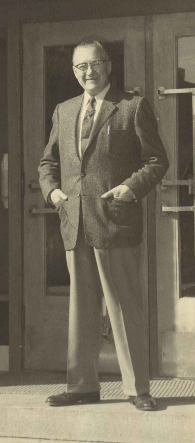 a man standing in front of a door