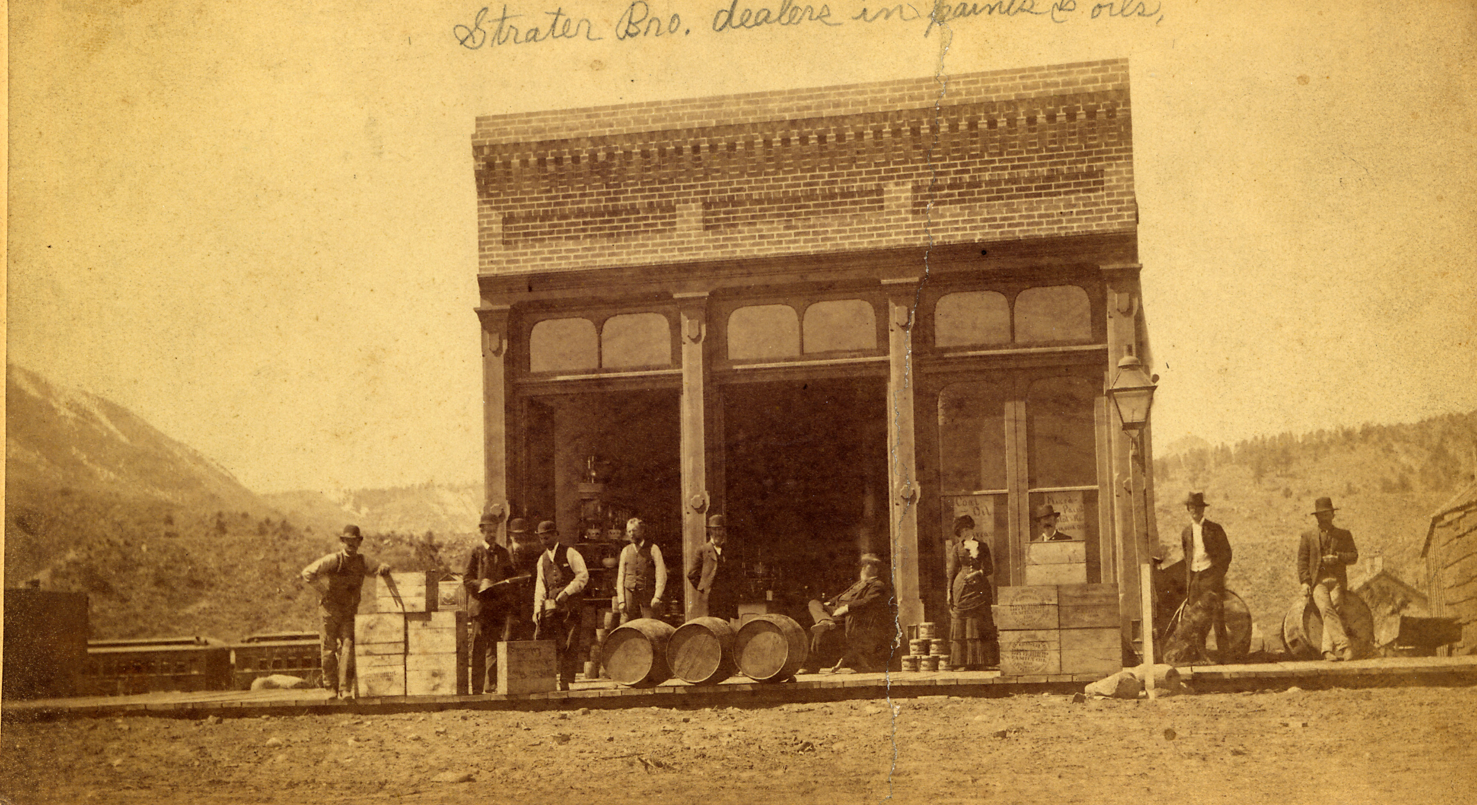 a group of people outside a building