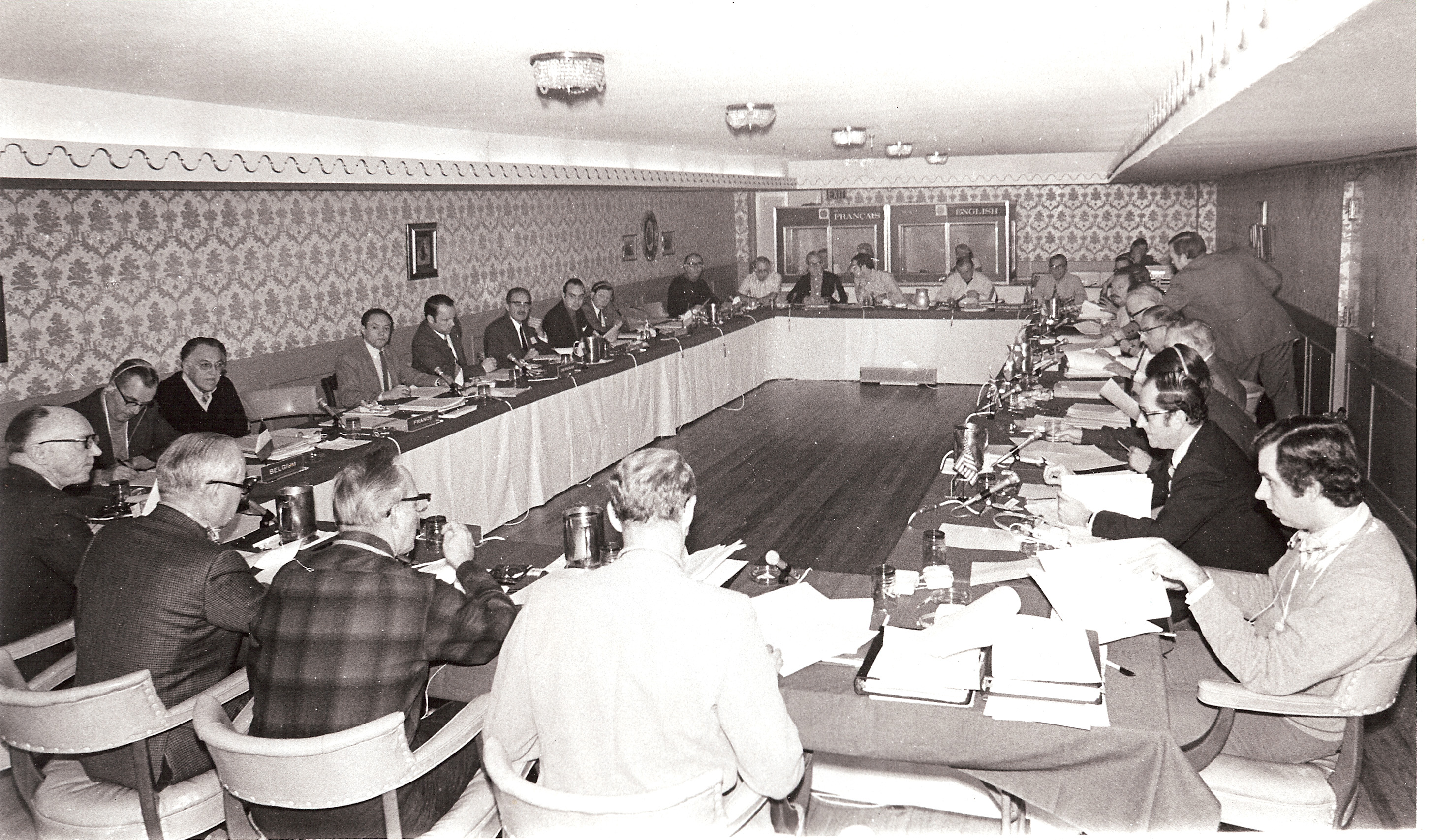 a group of people sitting at a table