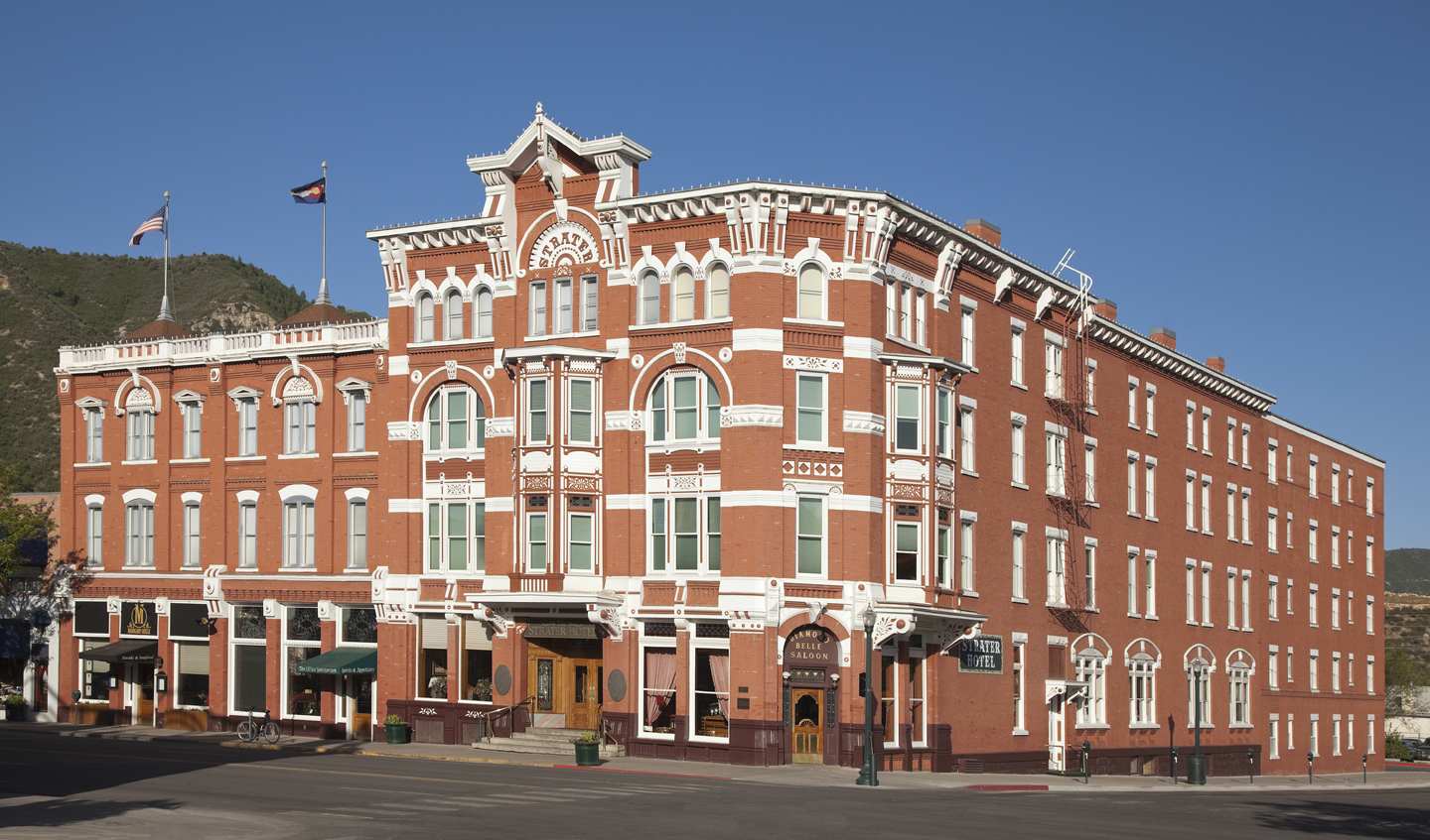 a building with a flag on top