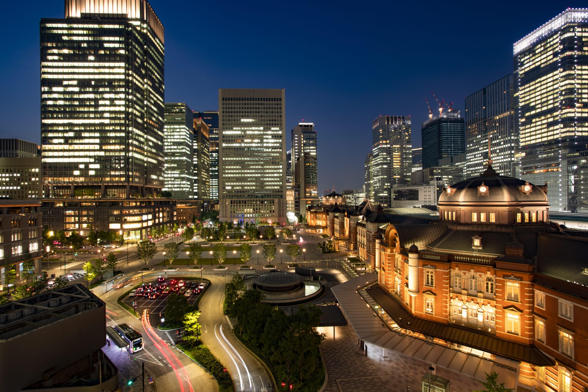 a city with many buildings and streets