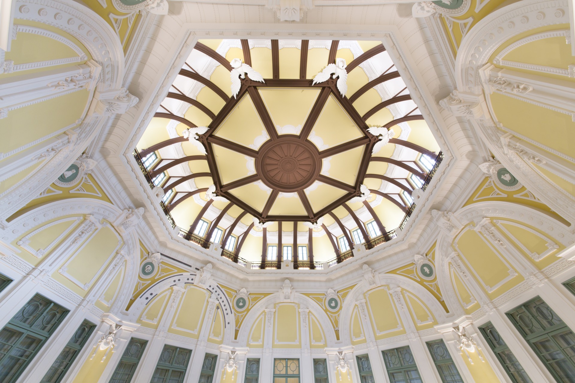 a ceiling of a building
