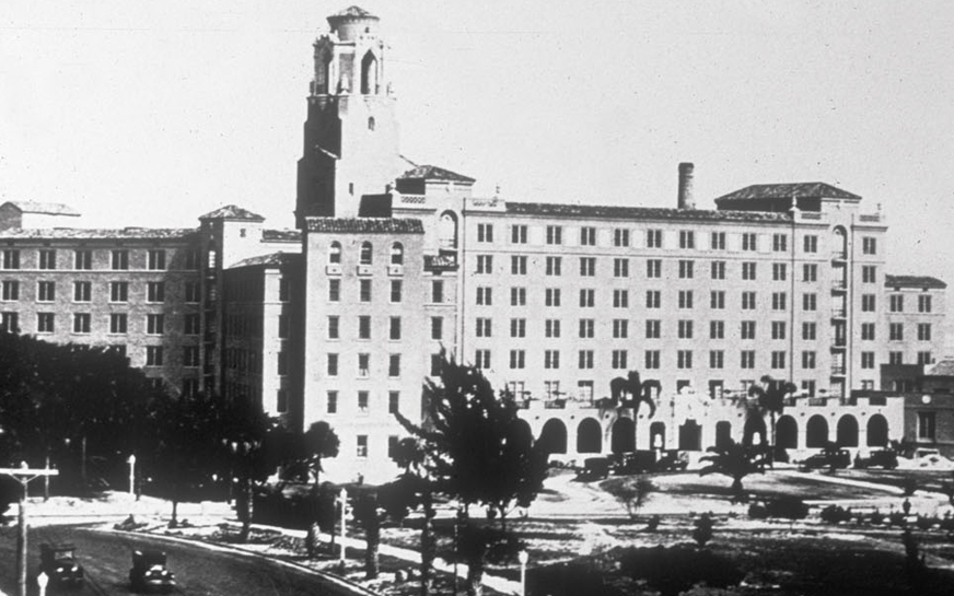 a large building with a tower