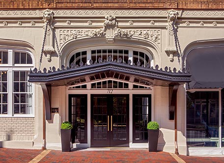 a front view of a building