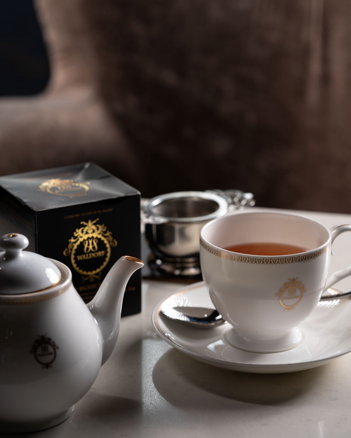 a tea set on a table