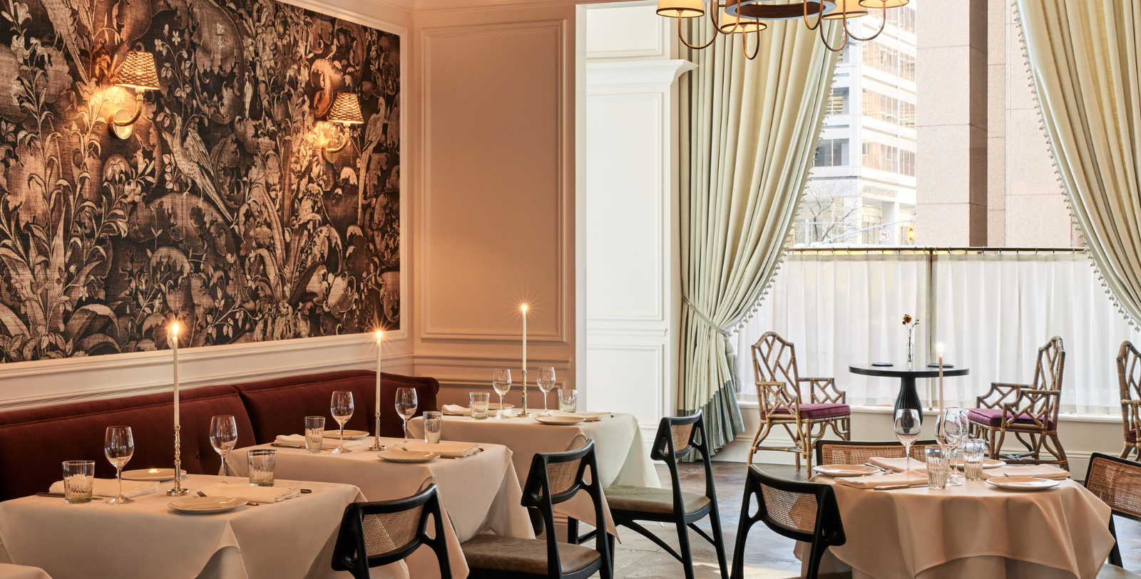 a restaurant with tables and chairs
