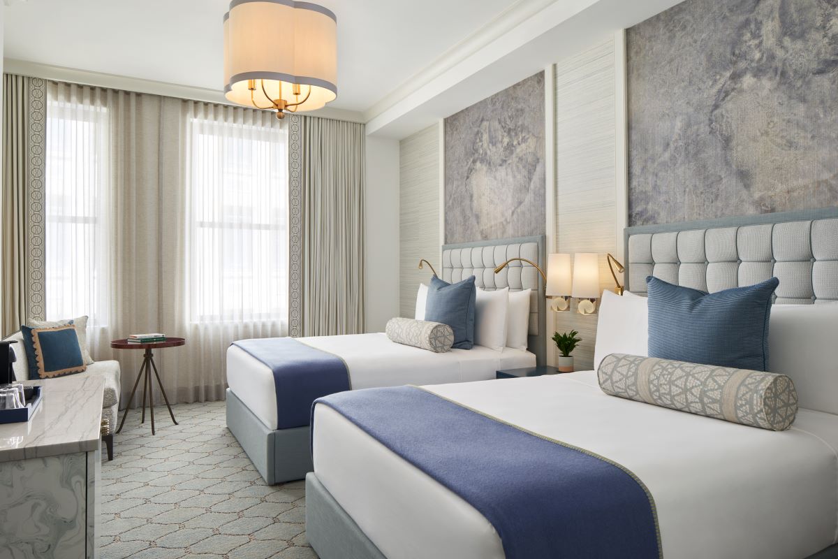 a room with two beds