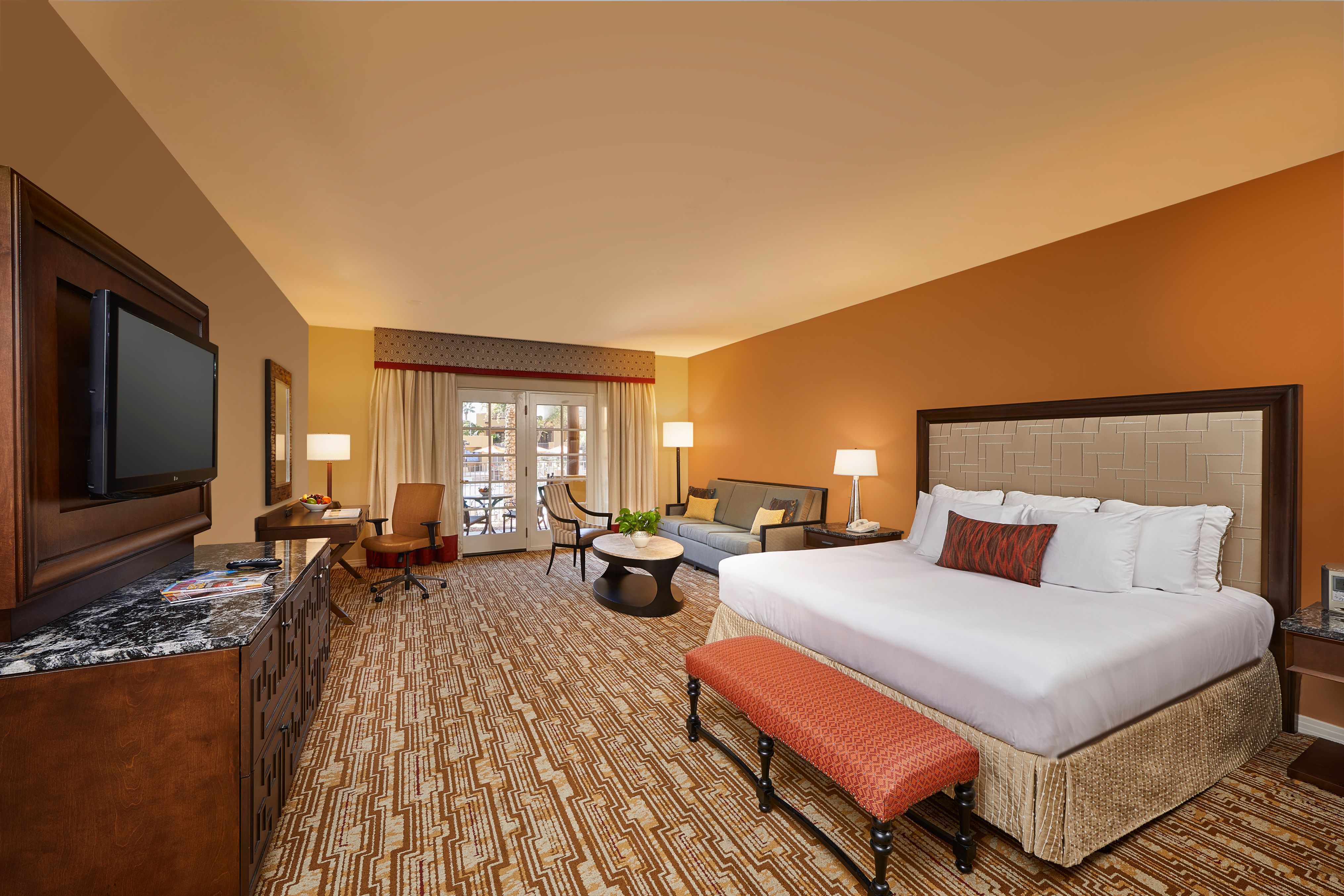 a room with a bed and a couch