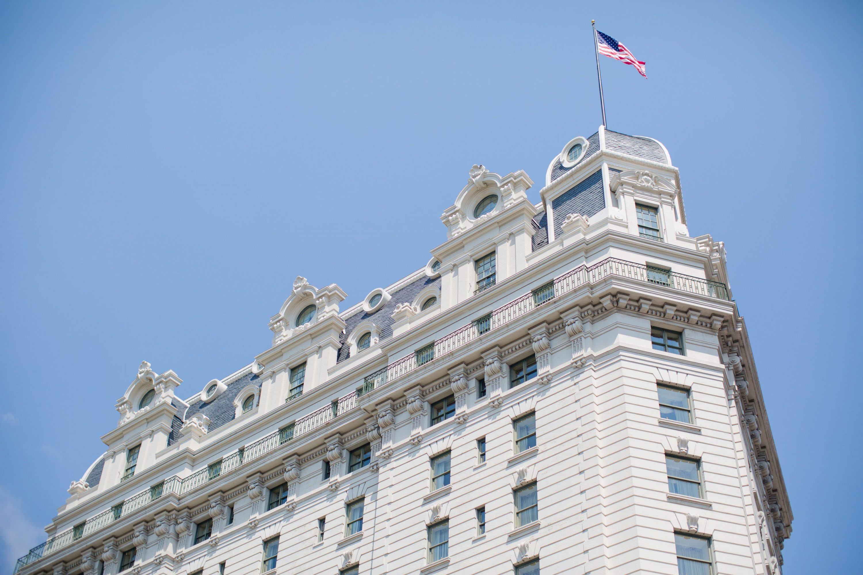 a flag on top of a building
