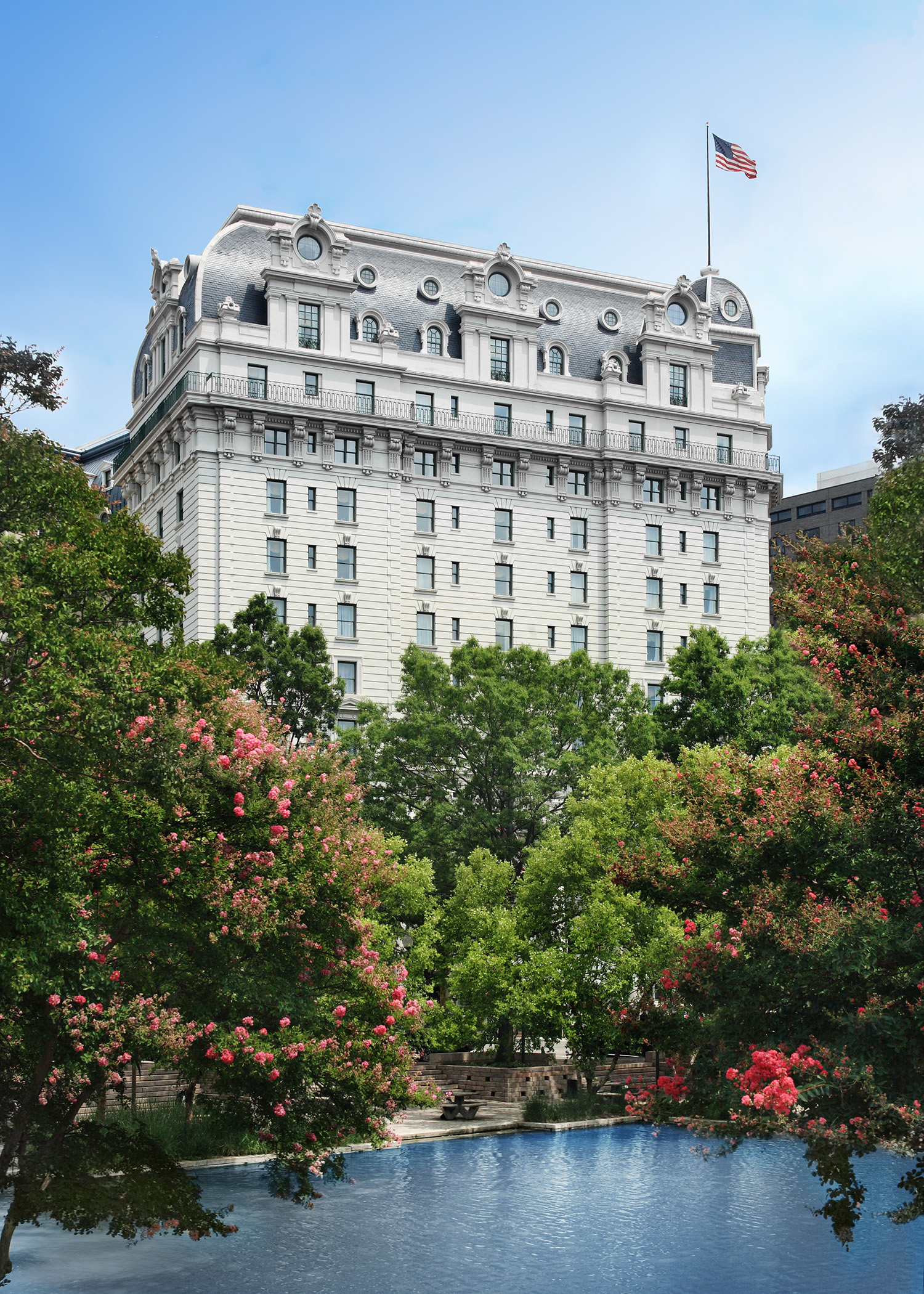 Willard InterContinental Washington with many windows and trees