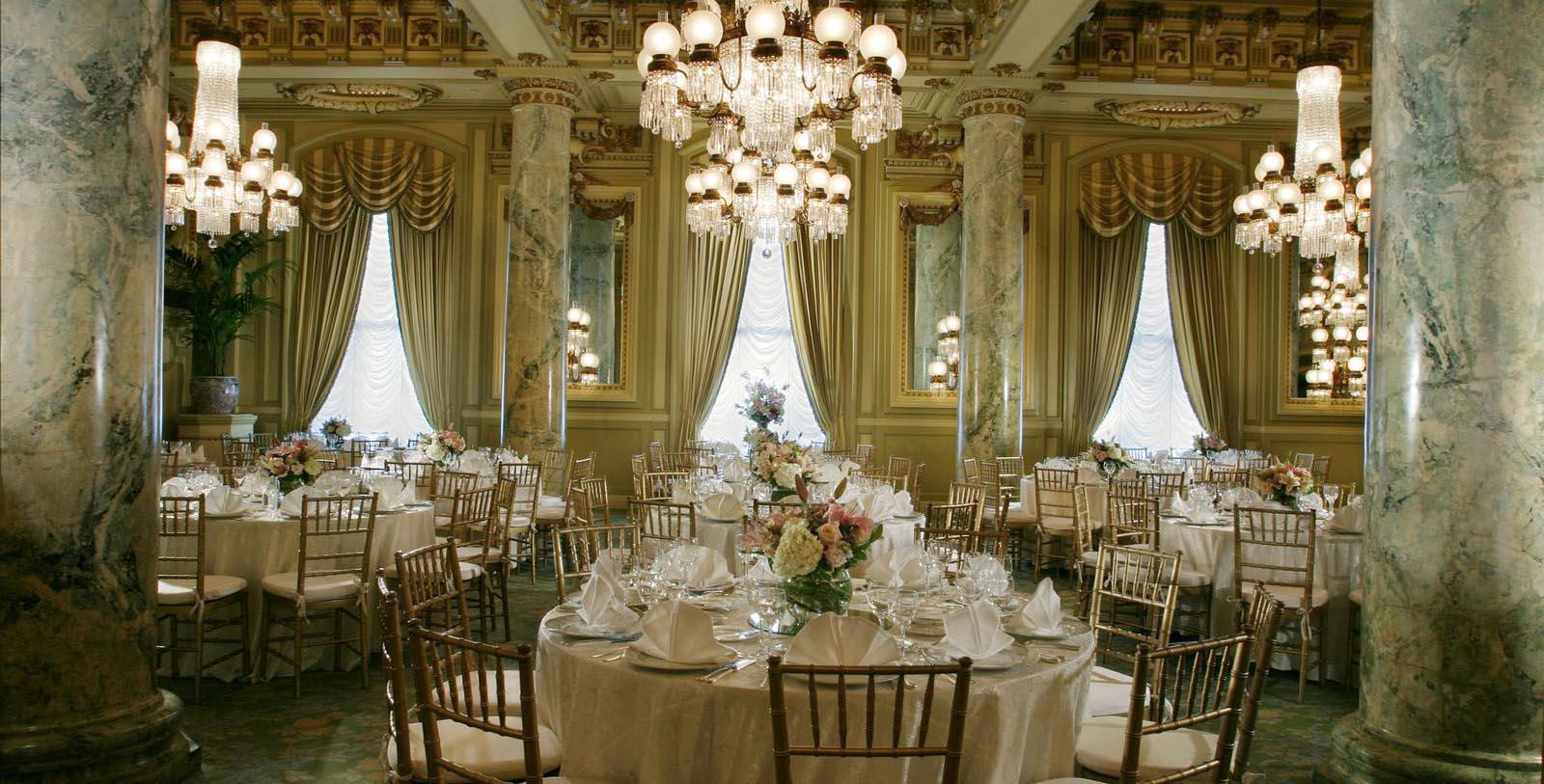 a room with tables and chairs