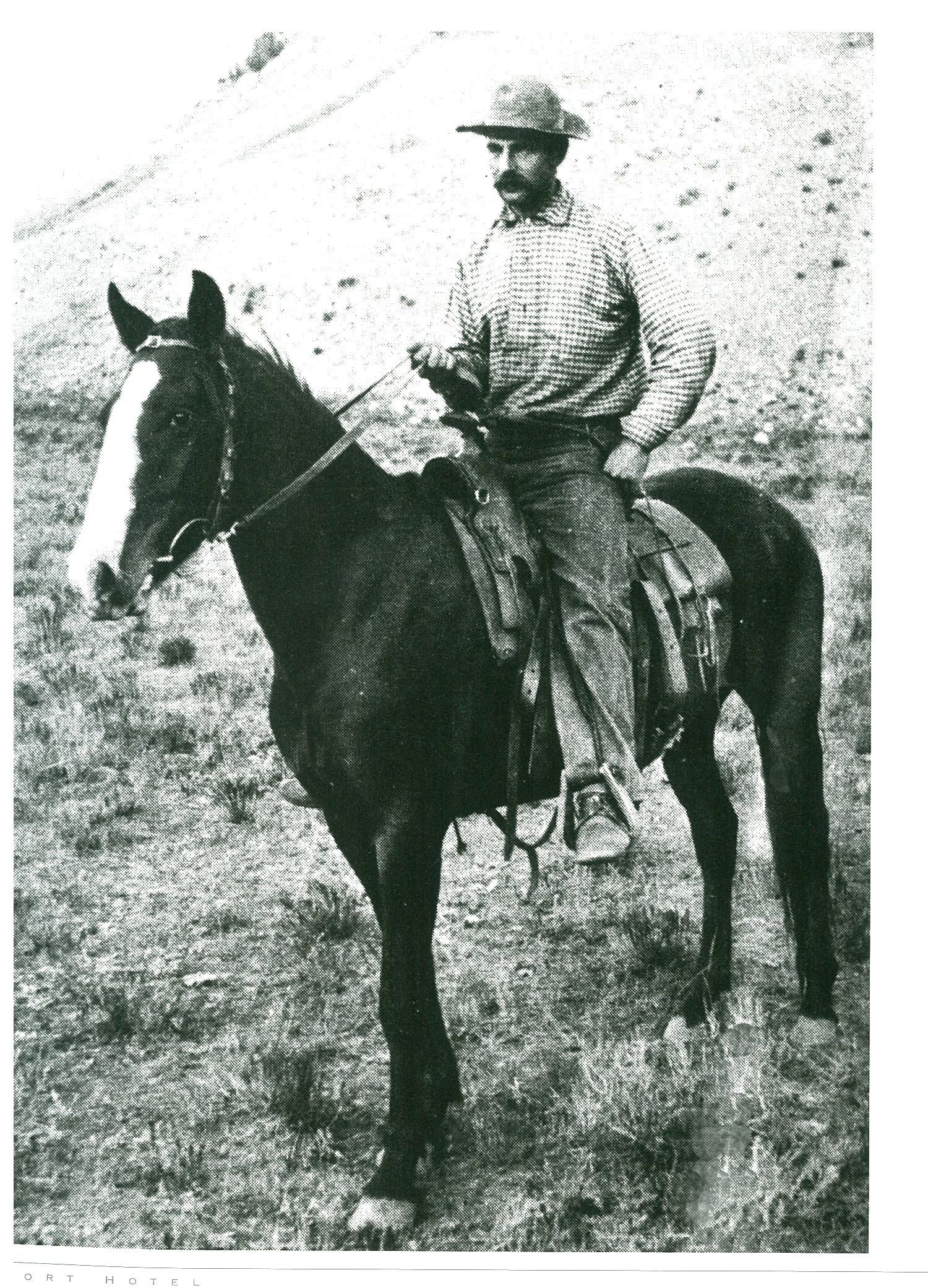 historical image of charlie wort on horseback the wort hotel jackson wyoming_high