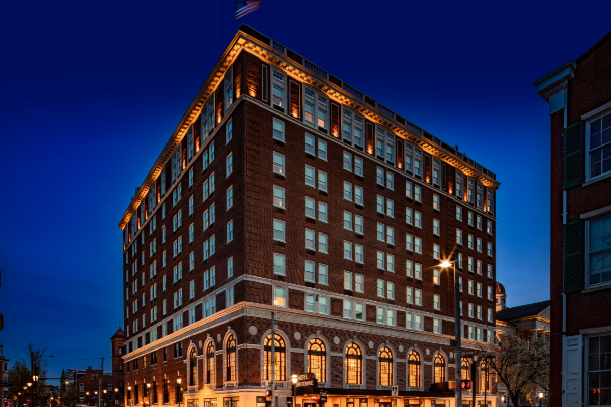 Image of the Hotel Exterior of The Yorktowne Hotel, Tapestry Collection by Hilton, 1925, a Member of Historic Hotels of America in York, Pennsylvania.