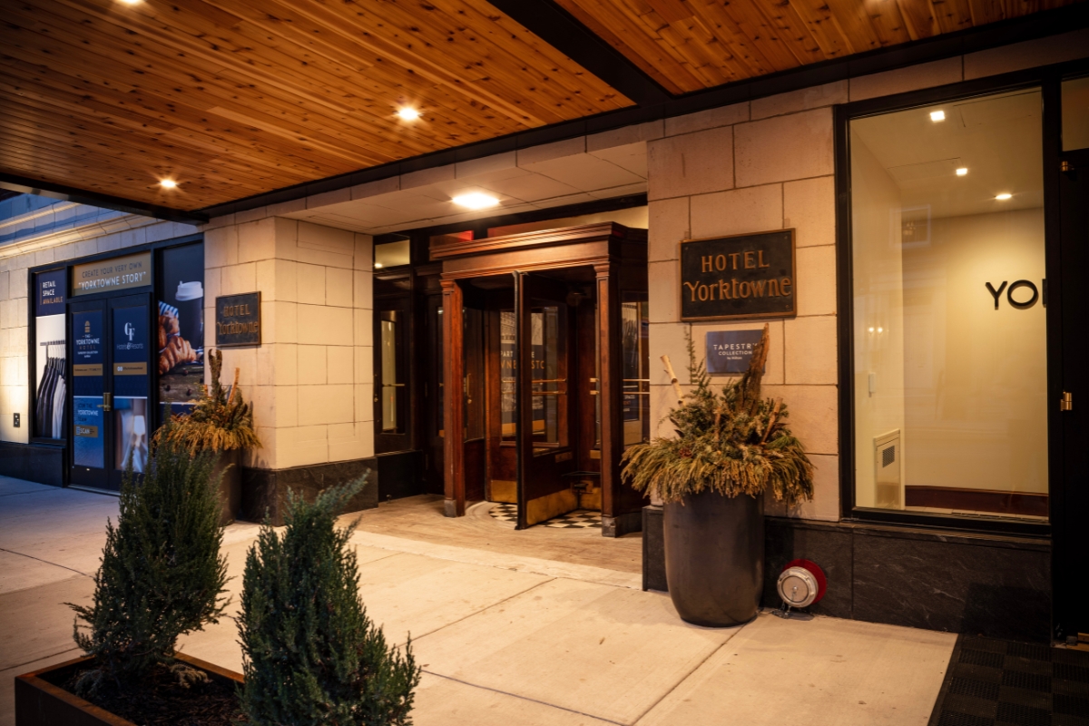 Image of the Hotel Exterior of The Yorktowne Hotel, Tapestry Collection by Hilton, 1925, a Member of Historic Hotels of America in York, Pennsylvania.