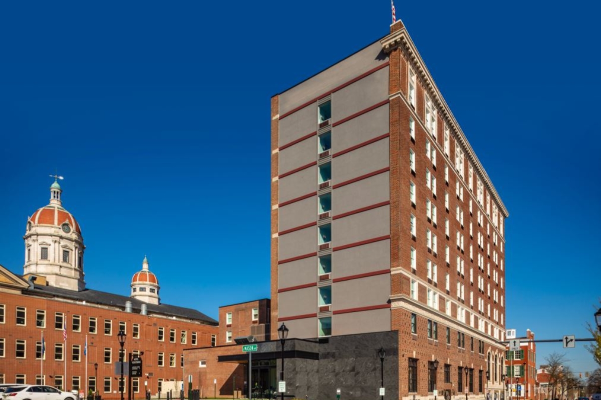 Image of the Hotel Exterior of The Yorktowne Hotel, Tapestry Collection by Hilton, 1925, a Member of Historic Hotels of America in York, Pennsylvania.