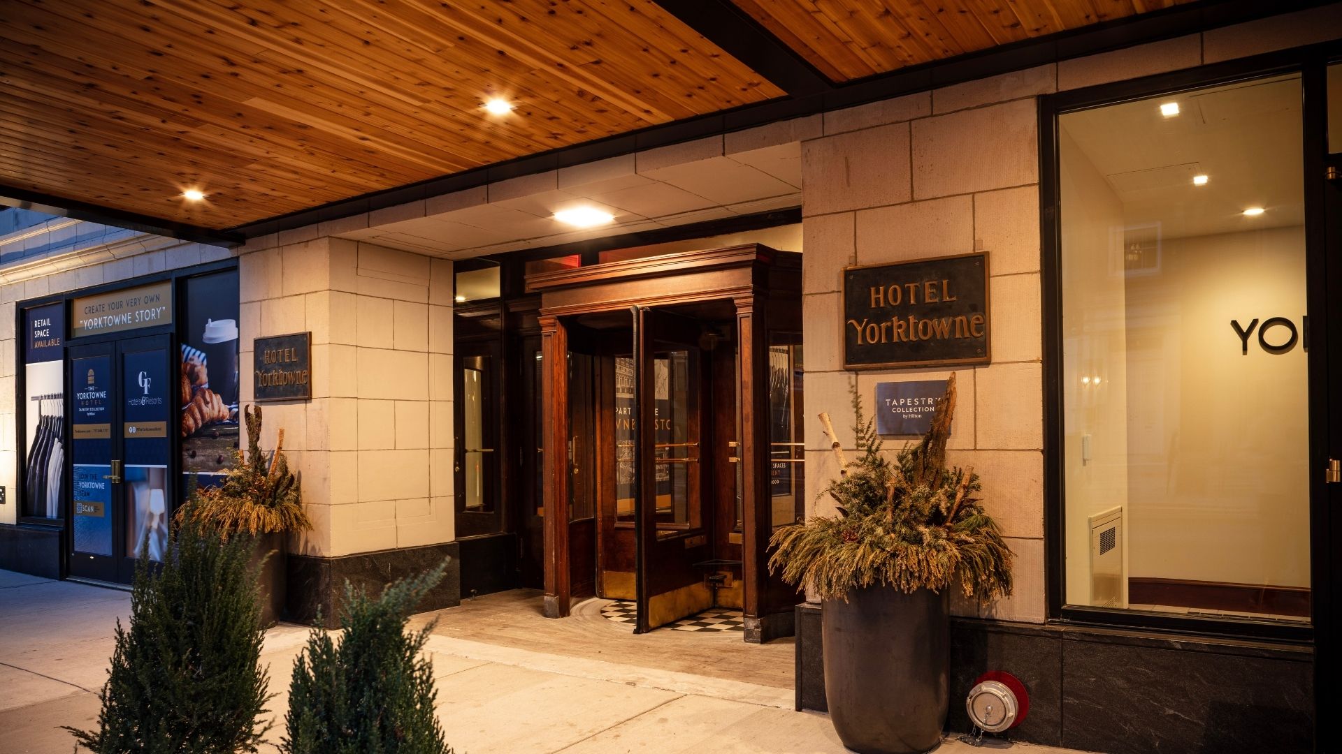 Image of the Hotel Exterior of The Yorktowne Hotel, Tapestry Collection by Hilton, 1925, a Member of Historic Hotels of America in York, Pennsylvania.
