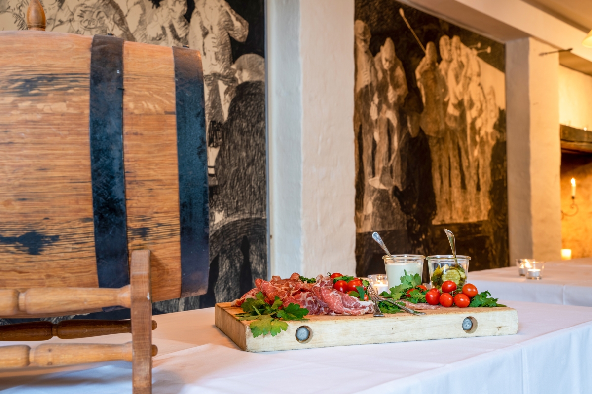 a table with food on it