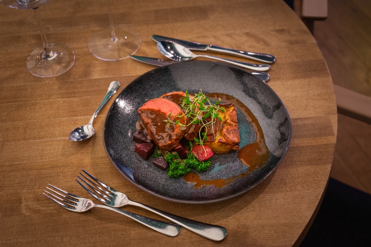 a plate of food on a table