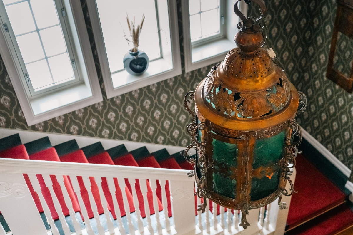 a lamp from the ceiling