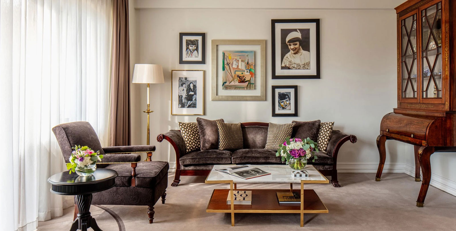 a living room with a couch and coffee table