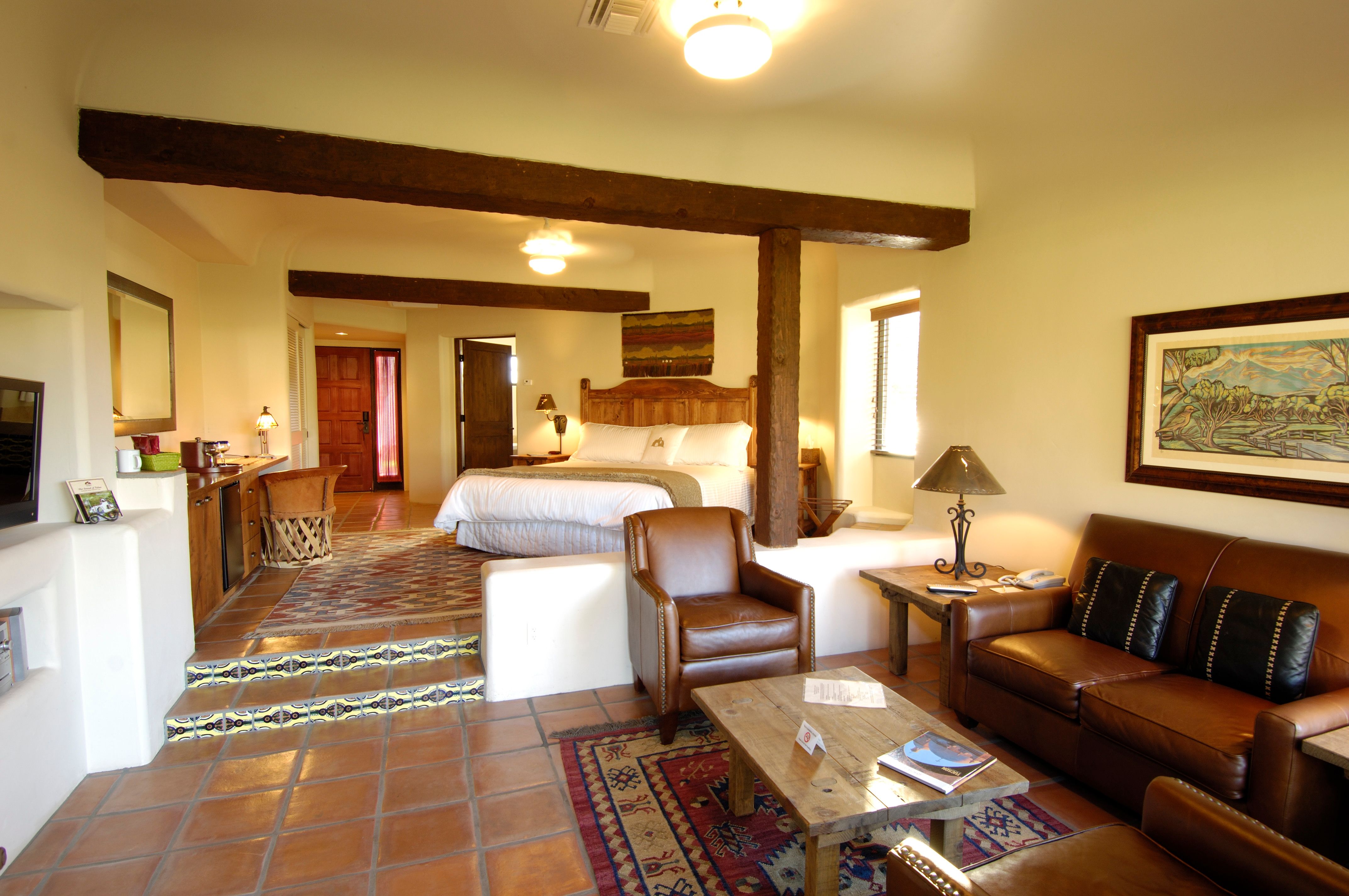 a room with a bed and a couch