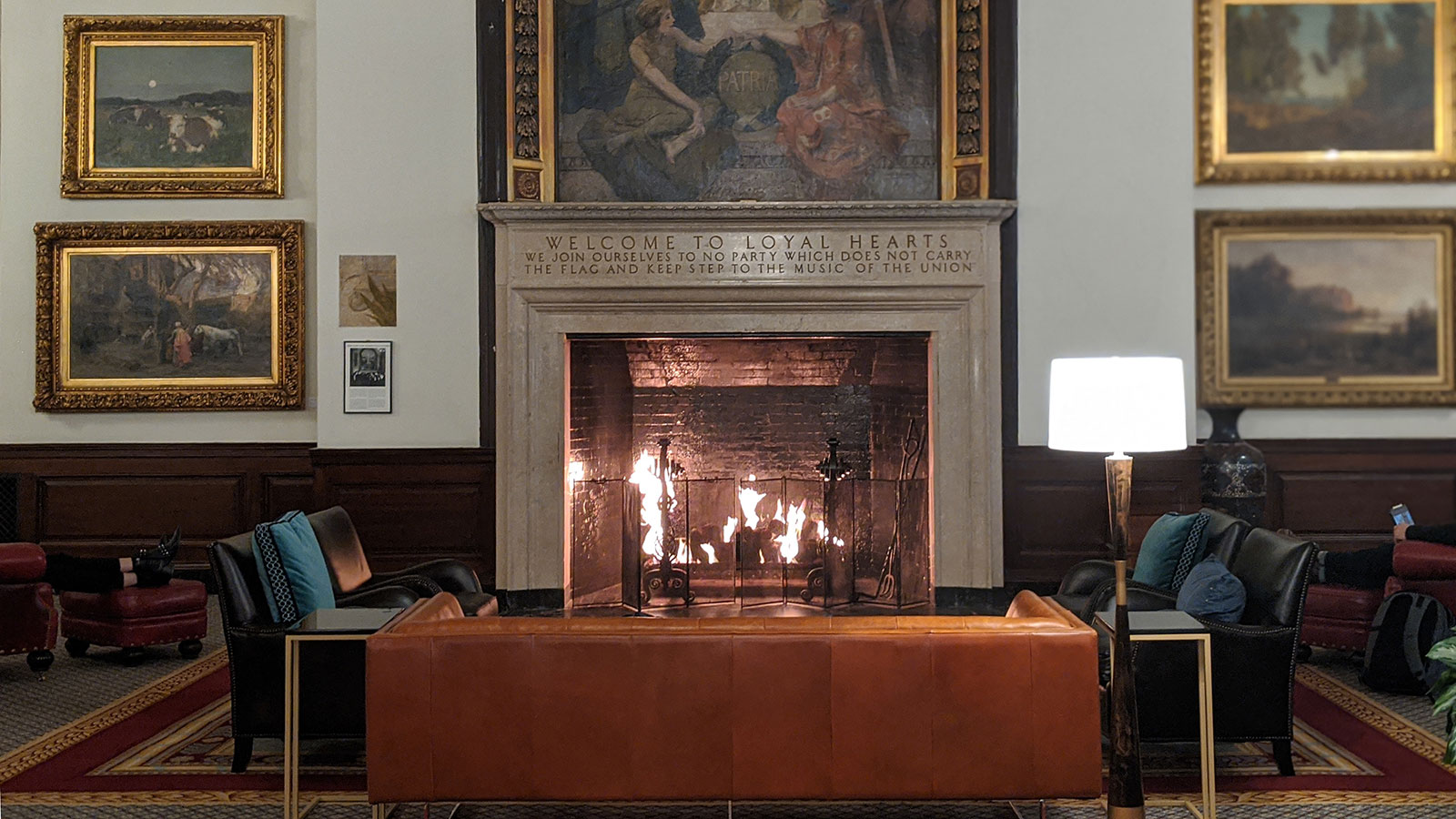 a fireplace in a room