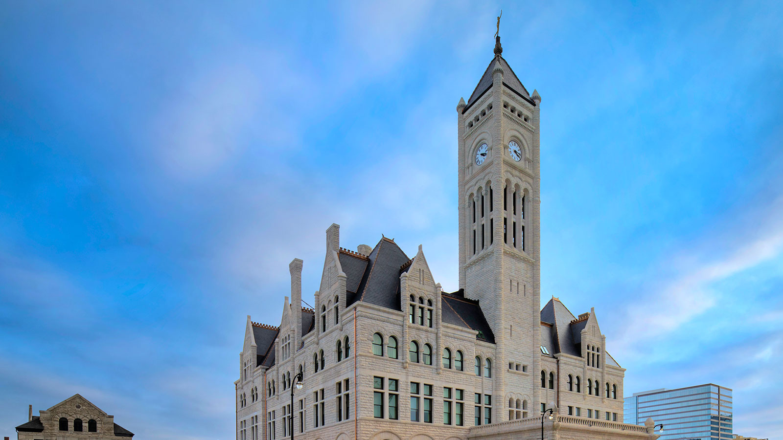 a large building with a clock tower