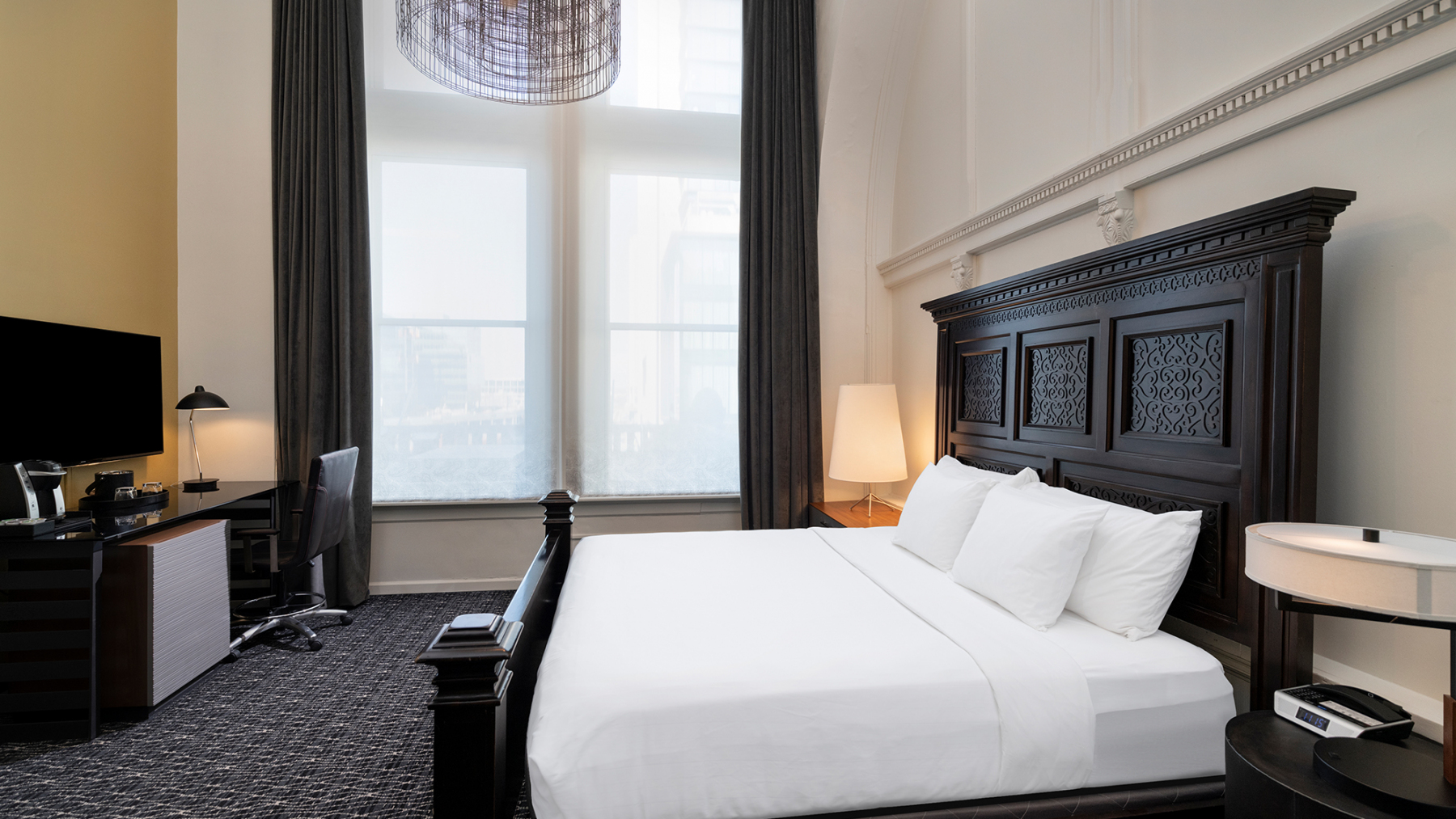 a bed in a room