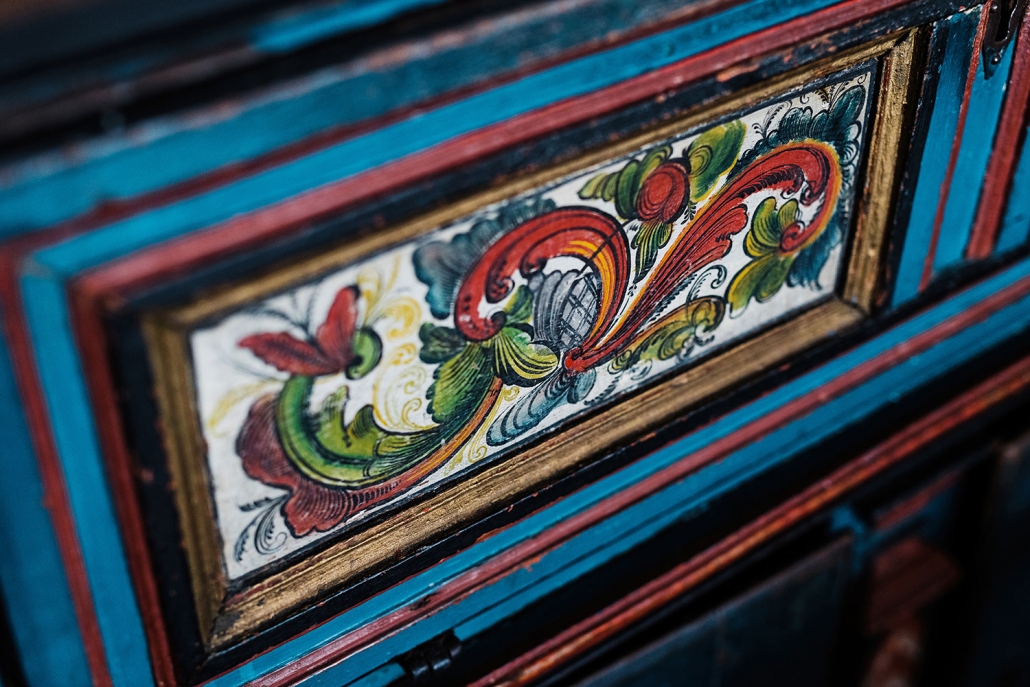 a close up of a painted box