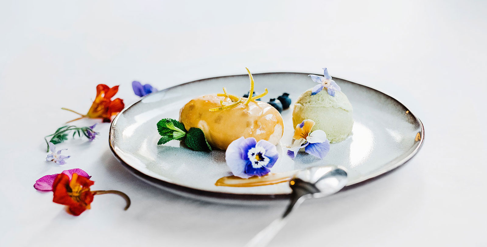 a plate with food on it