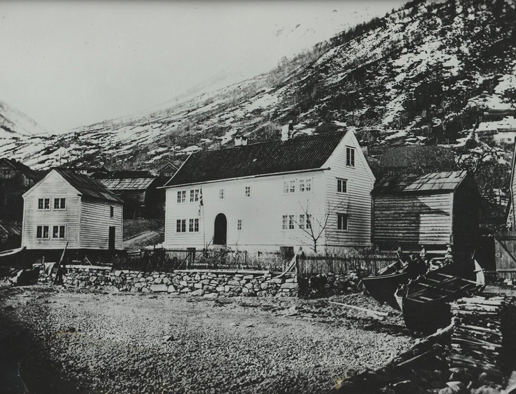 a group of houses in a village