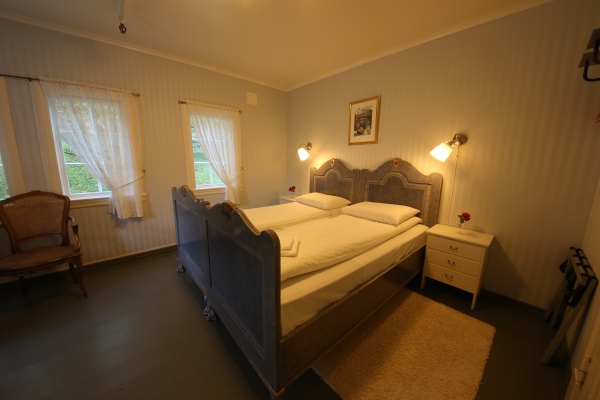 a bed in a room