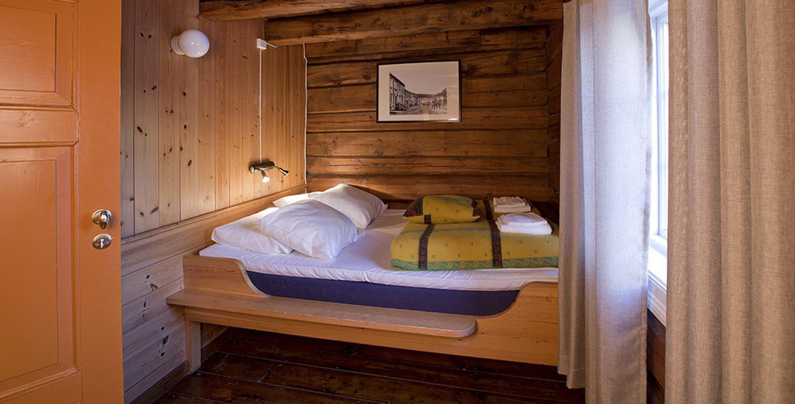 a bed in a room