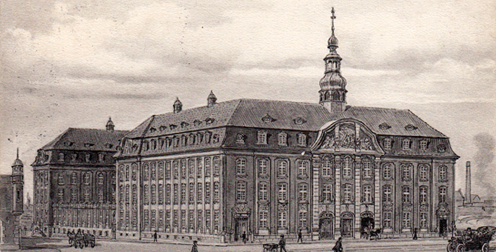 a large building with a steeple
