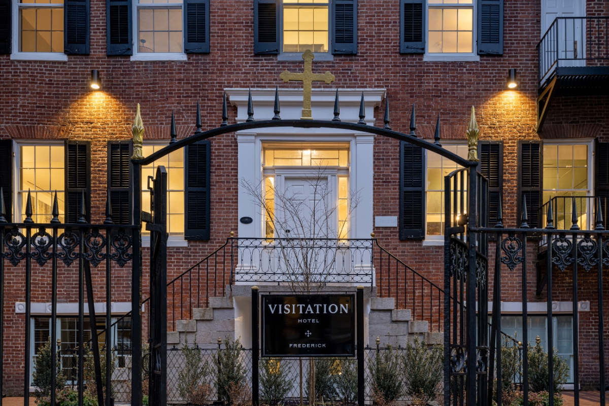 a gate to a building