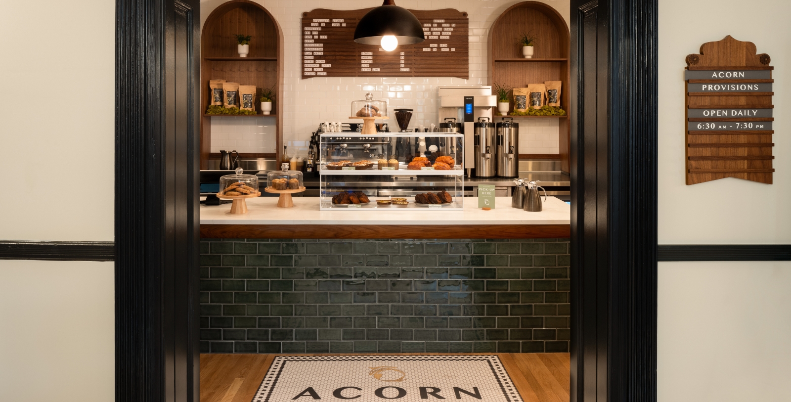 a counter with food on it