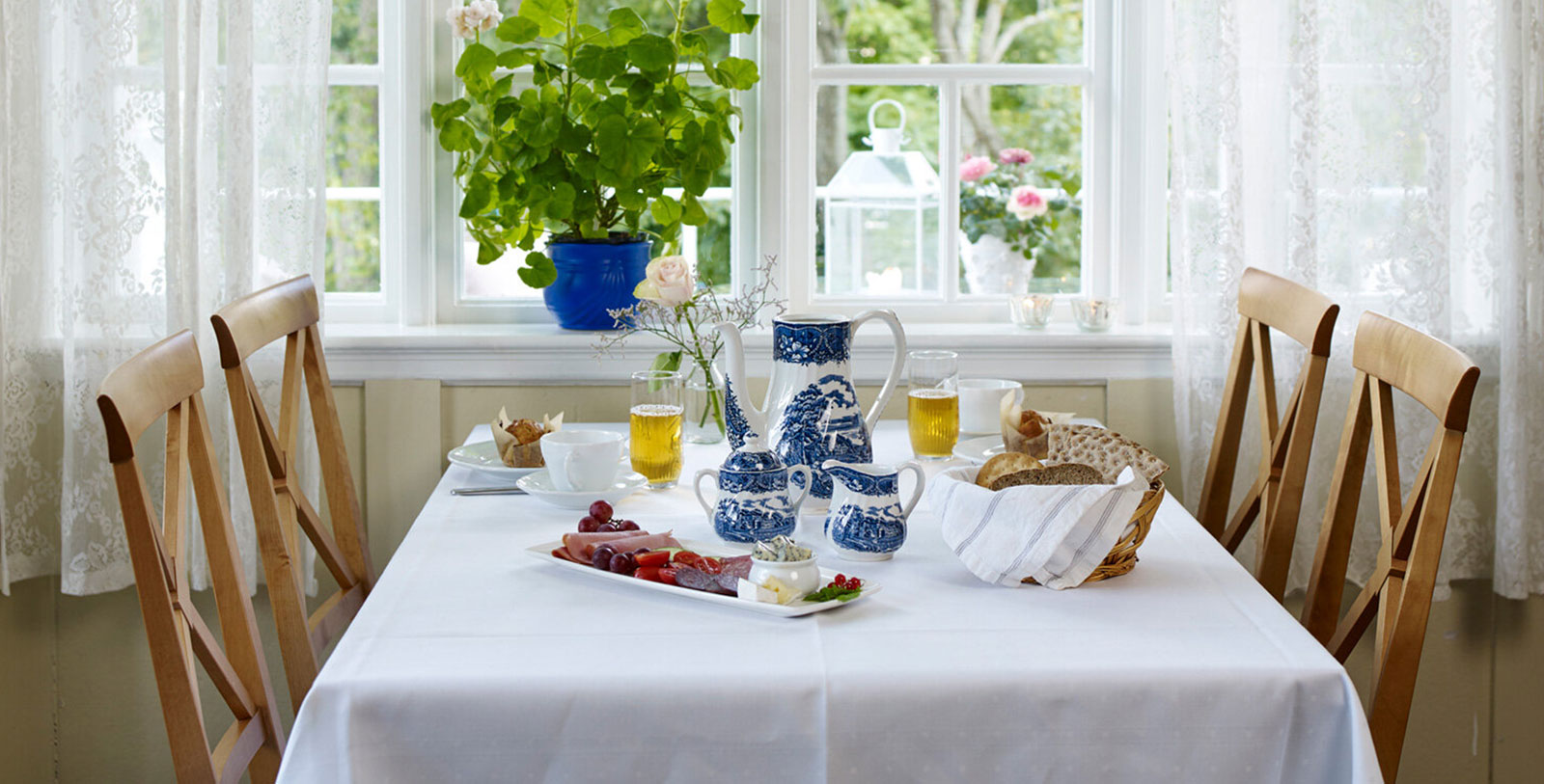 a table with food on it